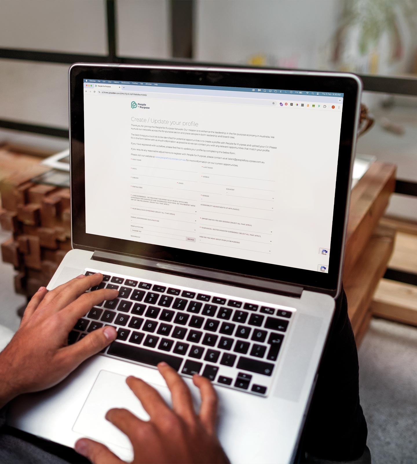 person working on laptop